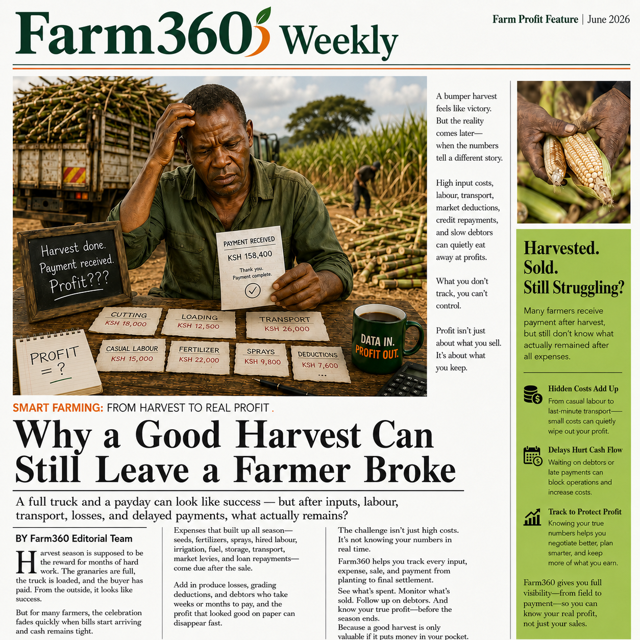Farm360 farm profit and record keeping feature